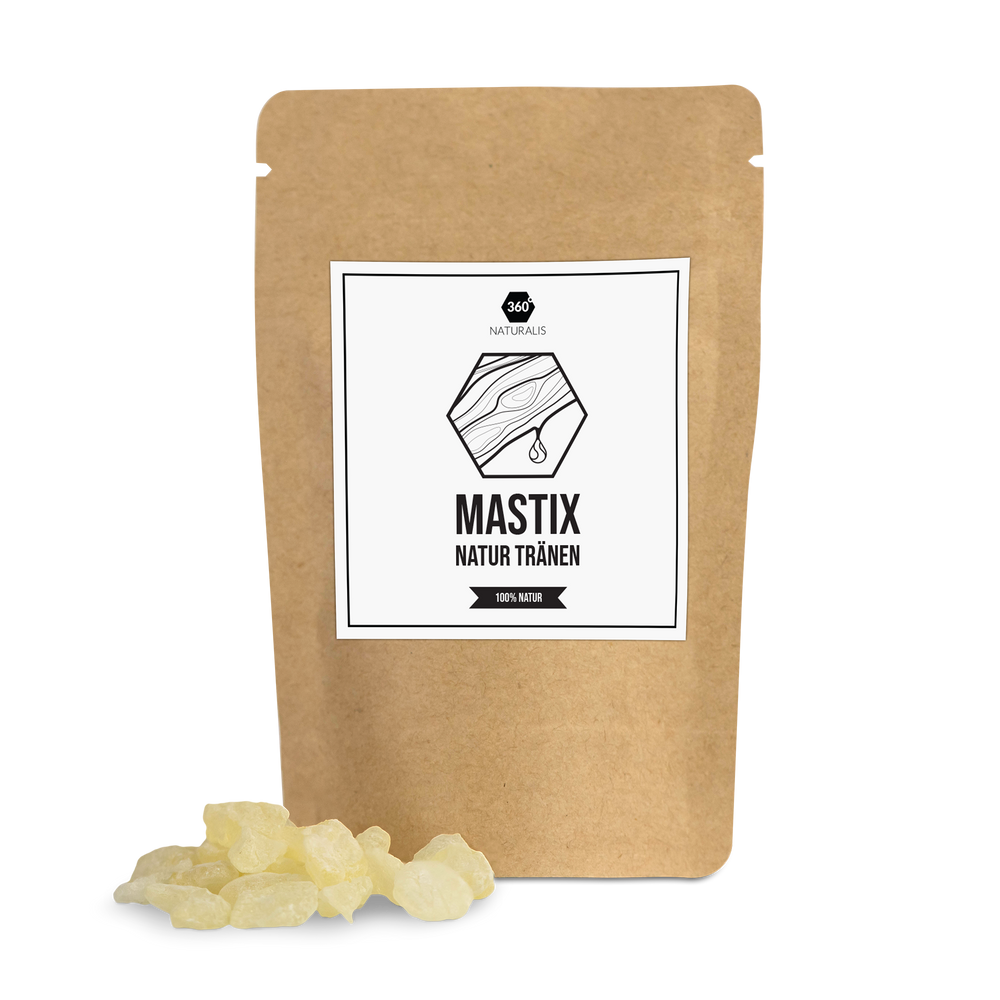 360Naturalis mastic tears pouch with pieces of resin